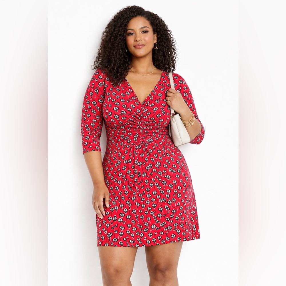 Boden Ruched Front BUTTER SOFT Jersey Dress in Red – Sz 10